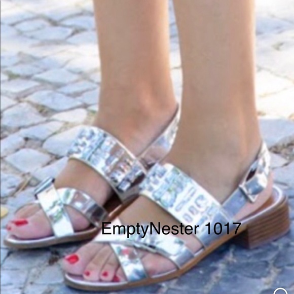 Zara Silver Sandals NWOT - Picture 2 of 7